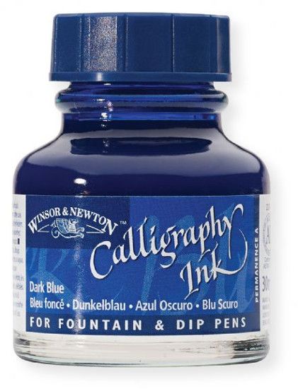 Winsor & Newton 1111222 Calligraphy Ink Dark Blue; Maximum brilliance of color; Opaque and suitable for dip pen and brush; Unrivaled permanence and quality; Non waterproof to ensure no clogging and good flow characteristics when used in fountain or dip pens; Lightfast; UPC 094376907216 (WINSOR&NEWTONALVIN WINSOR&NEWTON-ALVIN WINSOR&NEWTON1111222 WINSOR&NEWTON-1111222 ALVIN1111222 ALVIN-1111222 ALVINCALLIGRAPHYINK)  
