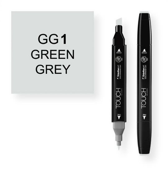 ShinHan Art 1113010-GG1 Green Grey 1 Marker; An advanced alcohol based ink formula that ensures rich color saturation and coverage with silky ink flow; The alcohol-based ink doesn't dissolve printed ink toner, allowing for odorless, vividly colored artwork on printed materials; The delivery of ink flow can be perfectly controlled to allow precision drawing; EAN 8809309661446 (SHINHANARTALVIN SHINHANART-ALVIN SHINHANARTALVIN SHINHANART-1113010-GG1 ALVIN1113010-GG1 ALVIN-1113010-GG1)