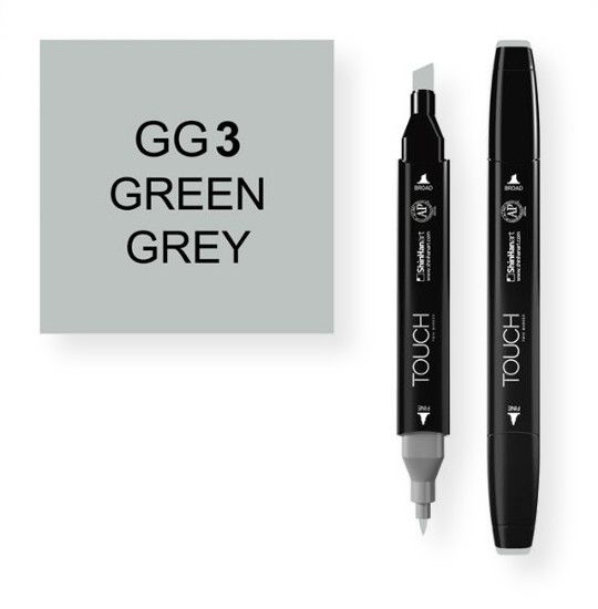 ShinHan Art 1113030-GG3 Green Grey 3 Marker; An advanced alcohol based ink formula that ensures rich color saturation and coverage with silky ink flow; The alcohol-based ink doesn't dissolve printed ink toner, allowing for odorless, vividly colored artwork on printed materials; The delivery of ink flow can be perfectly controlled to allow precision drawing; EAN 8809309661453 (SHINHANARTALVIN SHINHANART-ALVIN SHINHANARTALVIN SHINHANART-1113030-GG3 ALVIN1113030-GG3 ALVIN-1113030-GG3)