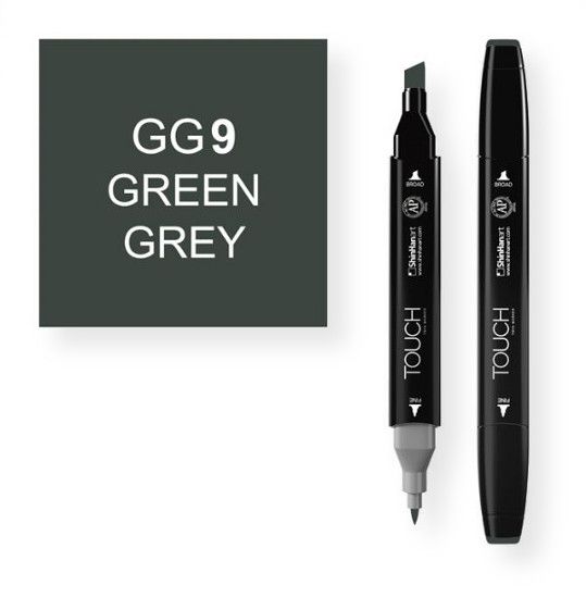 ShinHan Art 1113090-GG9 Green Grey 9 Marker; An advanced alcohol based ink formula that ensures rich color saturation and coverage with silky ink flow; The alcohol-based ink doesn't dissolve printed ink toner, allowing for odorless, vividly colored artwork on printed materials; The delivery of ink flow can be perfectly controlled to allow precision drawing; EAN 8809309661484 (SHINHANARTALVIN SHINHANART-ALVIN SHINHANARTALVIN SHINHANART-1113090-GG9 ALVIN1113090-GG9 ALVIN-1113090-GG9)