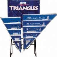Alvin 1141D S-Series Triangles Display; Contents 144 assorted academic triangles; Shipping Dimensions 6" x 14" x 16"; Shipping Weight 17.13 lbs; UPC 88354906209 (1141D 1141-D 11-41D ALVIN1141D ALVIN-1141D ALVIN-1141-D) 