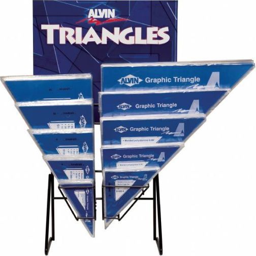 Alvin 1141D S-Series Triangles Display; Contents 144 assorted academic triangles; Shipping Dimensions 6
