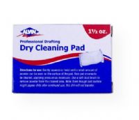 Alvin 1248 Professional Drafting Dry Cleaning Pad 3 oz; Material Art Gum; Category Erasers; Pad gently removes mistakes, smudges, and smears from artwork, mat boards, or drawing boards; Will clean up drawing tools; Pad contains finely powdered gum eraser in a soft fabric cover; Never needs washing; Size 3 oz pad; Shipping Dimensions 4.50 x 2.50 x 1.50 inches; Shipping Weight 0.25 lb; UPC 088354264309 (ALVIN1248 ALVIN-1248 ALVIN/1248 ERASING OFFICE) 