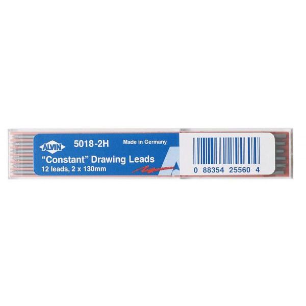 Alvin 5018-2H Constant 2mm Drawing Lead 12 Pack 2H; Top grade imported 2mm refill drawing leads, superior in both quality and strength; Uniform in texture and time tested under rigid standards; Can be used with any standard lead holder; Category Refill Leads; Type Drawing Lead; Lead Size 2mm; Dimensions 6.25