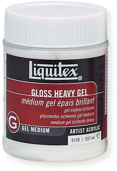 Liquitex 5120 Gloss Heavy Gel Medium 8oz; Extra heavy body medium; Dries to a transparent or translucent gloss finish; Mix with acrylic paint to increase body, density, viscosity, and to attain oil paint like consistency with brush or palette knife marks; Extends paint while increasing brilliance and transparency; Keeps paint workable longer than other gel mediums; UPC: 094376923865 (ALVIN5120 ALVIN-5120 LIQUITEX5120 LIQUITEX-5120 ALVIN-GEL 5120-GEL)