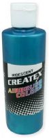 Createx 5504-02 Airbrush Paint 2oz Iridescent Turquoise, Made with light fast pigments and durable resins; Works on fabric, wood, leather, canvas, plastics, aluminum, metals, ceramics, poster board, brick, plaster, latex, glass, and more; Colors are water based; Non toxic; UPC 717893255041 (CREATEXALVIN CREATEX-ALVIN CREATEX5504-02 ALVIN5504-02 ALVINAIRBRUSHPAINT ALVIN-AIRBRUSHPAINT) 