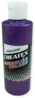 Createx 5506-02 Airbrush Paint 2oz Iridescent Violet, Made with light fast pigments and durable resins; Works on fabric, wood, leather, canvas, plastics, aluminum, metals, ceramics, poster board, brick, plaster, latex, glass, and more; Colors are water based; Non toxic; UPC 717893255065 (CREATEXALVIN CREATEX-ALVIN CREATEX5506-02 ALVIN5506-02 ALVINAIRBRUSHPAINT ALVIN-AIRBRUSHPAINT) 