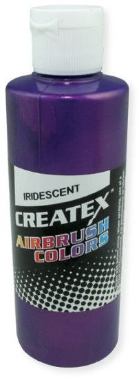 Createx 5506-02 Airbrush Paint 2oz Iridescent Violet, Made with light fast pigments and durable resins; Works on fabric, wood, leather, canvas, plastics, aluminum, metals, ceramics, poster board, brick, plaster, latex, glass, and more; Colors are water based; Non toxic; UPC 717893255065 (CREATEXALVIN CREATEX-ALVIN CREATEX5506-02 ALVIN5506-02 ALVINAIRBRUSHPAINT ALVIN-AIRBRUSHPAINT)