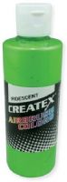 Createx 5507-02 Airbrush Paint 2oz Iridescent Green, Made with light fast pigments and durable resins; Works on fabric, wood, leather, canvas, plastics, aluminum, metals, ceramics, poster board, brick, plaster, latex, glass, and more; Colors are water based; Non toxic; UPC 717893255072 (CREATEXALVIN CREATEX-ALVIN CREATEX5507-02 ALVIN5507-02 ALVINAIRBRUSHPAINT ALVIN-AIRBRUSHPAINT) 