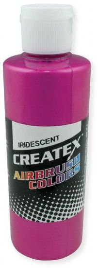 Createx 5508-02 Airbrush Paint 2oz Iridescent Fuchsia, Made with light fast pigments and durable resins; Works on fabric, wood, leather, canvas, plastics, aluminum, metals, ceramics, poster board, brick, plaster, latex, glass, and more; Colors are water based; Non toxic; UPC 717893255089 (CREATEXALVIN CREATEX-ALVIN CREATEX5508-02 ALVIN5508-02 ALVINAIRBRUSHPAINT ALVIN-AIRBRUSHPAINT)