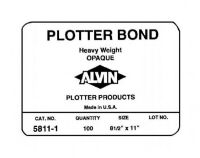 Alvin 5811-5 Heavyweight Opaque Plotter Bond 100-Sheet Pack 11 x 17; For checkplots; 92% bright, snow white finish provides excellent contrast; Great for pen/inkjet use; Extremely durable, yet economical; Use when Diazo production is not intended; Recommended pen type is felt-tip or ballpoint; Shipping Weight 3.31 lb; Shipping Dimensions 17.00 x 11.00 x 0.5 in; UPC 088354855606 (ALVIN58115 ALVIN-58115 ALVIN-5811-5 ALVIN/5811/5 PAPER PLOTTING) 