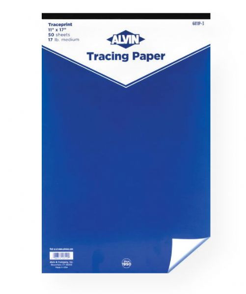 Alvin 6811P-3 Traceprint Tracing Paper 50-Sheet Pad 11