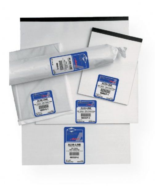 Alvin 6855/P-3 Alva-Line 100% Rag Vellum Tracing Paper 50-Sheet Pad 11 x 17; Alva-Line Series 6855 is a medium weight 16 lb basis vellum paper manufactured from 100% new cotton rag fibers with a non-fading blue-white tint; Available in 10- and 100-sheet packs, 50-sheet pads, and rolls; Also available with pre-printed title block and border and with non-repro grids; UPC 088354202509 (ALVIN6855P3 ALVIN-6855P3 ALVA-LINE-6855/P-3 ALVIN-6855P3 DRAWING)