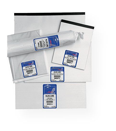Alvin 6855/S-XO-10 Alva Line 100 percent Rag Vellum Tracing Paper 10 Sheet Pack 24 x 36 Series 6855; Medium weight 16 lb basis; Vellum paper manufactured from 100 percent new cotton rag fibers with a non fading blue white tint; Available in 10 and 100 sheet packs, 50 sheet pads, and rolls; Type Tracing; Size 24