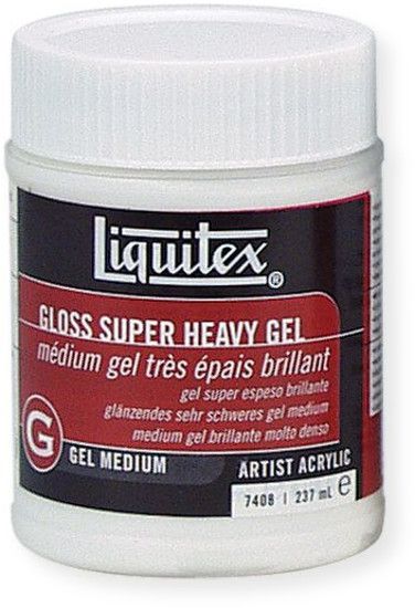 Liquitex 7408 Gloss Super Heavy Gel Medium 8oz; Extremely thick, extra heavy body clear gel; Very dense with high surface drag for a stiff oil-like feel; Dries clear to translucent depending on thickness of the application; Very little shrinkage during drying time; Excellent adhesion for collage and mixed media; UPC: 094376931532 (ALVIN7408 ALVIN-7408 LIQUITEX7408 LIQUITEX-7408 ALVIN-GEL 7408-GEL)