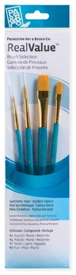 Princeton 9171 Watercolor, Acrylic and Tempera Golden Taklon Brush Set; These brush sets offer outstanding value and the broadest range available for both professional and novice artists; Choose from an assortment of short handle and long handle sets with various brush shapes for every painting need; UPC: 757063918802 (ALVINPRINCETON ALVIN-PRINCETON ALVIN9171 ALVIN-9171 ALVINBRUSHSET ALVIN-BRUSHSET)