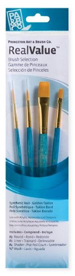 Princeton 9172 Watercolor, Acrylic and Tempera Golden Taklon Brush Set; These brush sets offer outstanding value and the broadest range available for both professional and novice artists; Choose from an assortment of short handle and long handle sets with various brush shapes for every painting need; UPC: 757063918819 (ALVINPRINCETON ALVIN-PRINCETON ALVIN9172 ALVIN-9172 ALVINBRUSHSET ALVIN-BRUSHSET) 