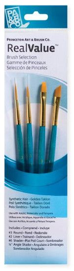 Princeton 9173 Watercolor, Acrylic and Tempera Golden Taklon Brush Set; These brush sets offer outstanding value and the broadest range available for both professional and novice artists; Choose from an assortment of short handle and long handle sets with various brush shapes for every painting need; UPC: 757063918826 (ALVINPRINCETON ALVIN-PRINCETON ALVIN9173 ALVIN-9173 ALVINBRUSHSET ALVIN-BRUSHSET)