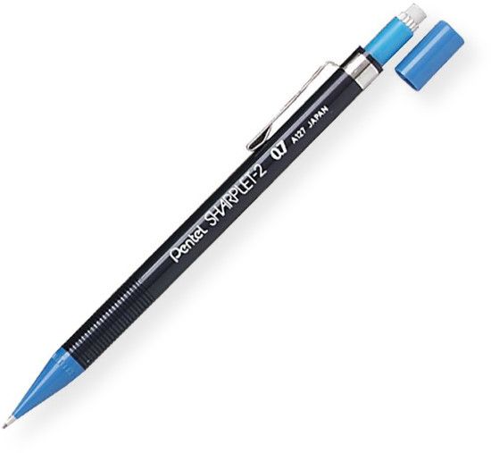 Pentel A127-C Pencil Blue; Economical automatic pencils with many of the same features found in more expensive pencils; Push button lead advance, plastic clutch mechanism, removable pocket clip, and built-in eraser; 0.7mm; UPC: 072512003756 (ALVINA127-C ALVIN-A127-C ALVINPENTEL ALVIN-PENTEL ALVIN-PENCIL ALVINPENCIL)