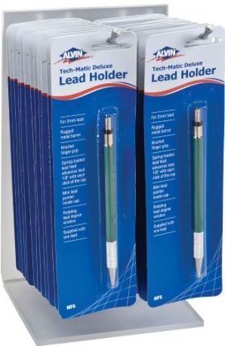 Alvin A134D Tech-Matic Deluxe Lead Holder Display; Contents 24 pieces of MF6; 2 mm Lead size; Dimensions 6.75