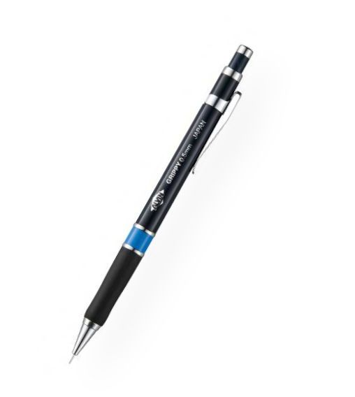 Alvin AGP5 Grippy Mechanical Pencil .5mm; Ideal for beginning or professional draftsmen or engineers; Premium construction features rubber finger grips for comfort and control, an oversized eraser in the cap, and a spring-loaded mechanism that advances lead .125