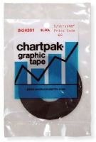 Chartpak BG6201 1/16 x 648 Graphic Tape Black Gloss; Create even solid lines for charts and decorations; UPC: 014173010384 (ALVINCHARTPAK ALVIN-CHARTPAK ALVINBG6201 ALVIN-BG6201 ALVINGRAPHICTAPE ALVIN-GRAPHICTAPE) 