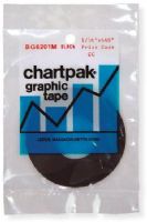 Chartpak BG6201M 1/16" x 648 Graphic Tape Black Matt; Create even solid lines for charts and decorations; Black; UPC: 014173010391 (ALVINCHARTPAK ALVIN-CHARTPAK ALVINBG6201M ALVIN-BG6201M ALVINGRAPHICTAPE ALVIN-GRAPHICTAPE) 