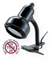 Alvin CLC400-B Clip Light Black; Versatile gooseneck clip light can be used anywhere additional light is needed; The metal shade concentrates illumination then diffuses it with a 4.5" diameter metal shade with plastic baffle; Uses a 60w bulb (not included); ETL listed; WARNING: This product contains Di(2-ethylhexyl)phthalate (DEHP), known to the State of California to cause cancer; UPC 088354804420 (ALVINCLC400B ALVIN-CLC400B ALVIN-CLC400-B ALVIN/CLC400/B ILLUMINATION) 