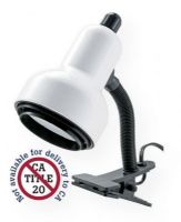 Alvin CLC400-D Clip Light White; Versatile gooseneck clip light can be used anywhere additional light is needed; The metal shade concentrates illumination then diffuses it with a 4.5" diameter metal shade with plastic baffle; Uses a 60w bulb (not included); ETL listed; WARNING: This product contains Di(2-ethylhexyl)phthalate (DEHP), known to the State of California to cause cancer; UPC 088354804437 (ALVINCLC400D ALVIN-CLC400D ALVIN-CLC400-D ALVIN/CLC400/D ILLUMINATION) 
