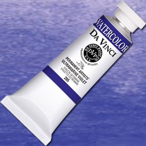 Da Vinci 285 Artists', Watercolor Paint 37ml Ultramarine Viol; All Da Vinci watercolors have been reformulated with improved rewetting properties and are now the most pigmented watercolor in the world; Expect high tinting strength, maximum light-fastness, very vibrant colors, and an unbelievable value;  UPC 643822285370 (DAVINCI DAV285 DA VINCI ALVIN ULTRAMARINE VIOL)