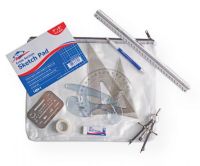 Alvin DKV-11 Value Drafting Kit; Kit includes: Pencil Eraser, Erasing Shield, 6.5" French Curve, 12" Triangular Scale, 6" 30/60 Triangle, 4" 45/90 Triangle, 6" Semi Protractor, 5" Bow Compass, Mechanical Pencil, Drafting Dots, PVC Mesh Bag, and a Cross Section Pad; ; Shipping Weight 0.5 lb; Shipping Dimensions 10.00 x 13.00 x 2.00 in; UPC 088354816577 (ALVINDKV11 ALVIN-DKV11 ALVIN-DKV-11 ALVIN-DKV11 DRAFTING ARCHITECTURE) 
