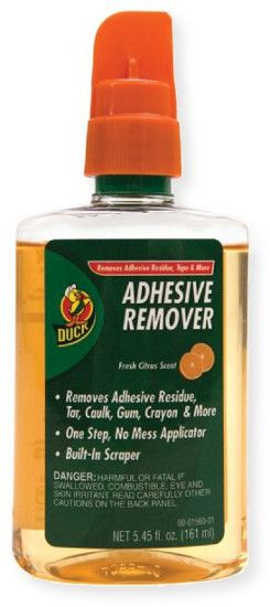 Duck Tape DT527263 Adhesive Remover; Removes adhesive residue, tar, caulk, gum, crayon, and more; One step, no mess applicator with built in scraper; 5.45 oz; Format: Bottle; UPC 075353015605 (DUCKTAPEDT527263 DUCKTAPE-DT527263 ALVINDT527263 ALVIN-DT527263 ALVIN-REMOVER DUCKTAPE-REMOVER)