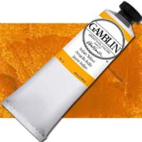 Gamblin G1350 Artists' Grade, Oil Color 37ml Indian Yellow; Alkyd oil colors with luscious working properties; No adulterants are used so each color retains the unique characteristics of the pigments, including tinting strength, transparency, and texture; FastMatte colors give painters a palette of oil colors that dry to a beautiful matte surface in 18 hours; UPC 729911113202 (GAMBLIN G1350 PAINT ALVIN OIL INDAN YELLOW) 