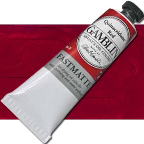 Gamblin G1590 Artists' Grade, Oil Color 37ml Quinacridone Red; Alkyd oil colors with luscious working properties; No adulterants are used so each color retains the unique characteristics of the pigments, including tinting strength, transparency, and texture; FastMatte colors give painters a palette of oil colors that dry to a beautiful matte surface in 18 hours; UPC 729911115909 (GAMBLIN G1590 PAINT ALVIN OIL QUINACRIDONE RED)