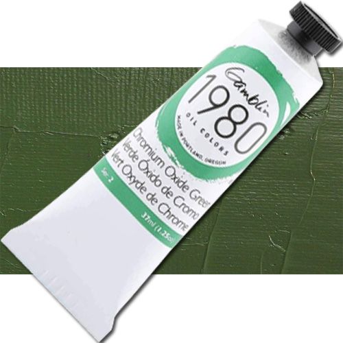 Gamblin G6215 Grade Oil Color, 150ml Jumbo Tube, Chromium Oxide Green; Gamblin Artist's Oil Colors are crafted by hand with the well-being of artists, their work, and the environment in mind; The range of colors includes both historically accurate paints and modern, synthetically derived hues; For everything from traditional realism to contemporary abstraction, you'll find your ideal colors within the Gamblin line; UPC 729911162156 (GAMBLIN ALVIN G6215 PAINT OIL CHROMIUM OXIDE GREEN)