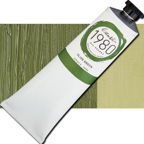 Gamblin G6490 Grade Oil Color, 150ml Jumbo Tube, Olive Green; Gamblin Artist's Oil Colors are crafted by hand with the well-being of artists, their work, and the environment in mind; The range of colors includes both historically accurate paints and modern, synthetically derived hues; For everything from traditional realism to contemporary abstraction, you'll find your ideal colors within the Gamblin line; UPC 729911164907 (GAMBLIN ALVIN G6490 PAINT OIL OLIVE GREEN)