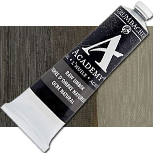 Grumbacher Academy GBT172B Oil Paint, 37 ml, Raw Umber; Quality oil paint produced in the tradition of the old masters; The wide range of rich, vibrant colors has been popular with artists for generations; 37ml tube; Transparency rating: T=transparent; Dimensions 3.25