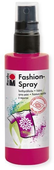 Marabu M17199050005 Fashion Spray Raspberry 100ml; Water based fabric spray paint, odorless and light fast, brilliant colors, soft to the touch; For light colored fabric with up to 20% man made fibers; After fixing washable up to 40 C; Ideal for free hand spraying, stenciling and many other techniques; EAN: 4007751659385 (MARABUM17199050005 MARABU-M17199050005 ALVINMARABU ALVIN-MARABU ALVIN-M17199050005 ALVINM17199050005) 