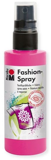 Marabu M17199050033 Fashion Spray Pink 100ml; Water based fabric spray paint, odorless and light fast, brilliant colors, soft to the touch; For light colored fabric with up to 20% man made fibers; After fixing washable up to 40 C; Ideal for free hand spraying, stenciling and many other techniques; EAN: 4007751659422 (MARABUM17199050033 MARABU-M17199050033 ALVINMARABU ALVIN-MARABU ALVIN-M17199050033 ALVINM17199050033) 