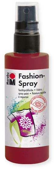 Marabu M17199050034 Fashion Spray Bordeaux 100ml; Water based fabric spray paint, odorless and light fast, brilliant colors, soft to the touch; For light colored fabric with up to 20% man made fibers; After fixing washable up to 40 C; Ideal for free hand spraying, stenciling and many other techniques; EAN: 4007751659439 (MARABUM17199050034 MARABU-M17199050034 ALVINMARABU ALVIN-MARABU ALVIN-M17199050034 ALVINM17199050034) 