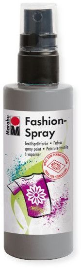Marabu M17199050078 Fashion Spray Grey 100ml; Water based fabric spray paint, odorless and light fast, brilliant colors, soft to the touch; For light colored fabric with up to 20% man made fibers; After fixing washable up to 40 C; Ideal for free hand spraying, stenciling and many other techniques; EAN: 4007751659545 (MARABUM17199050078 MARABU-M17199050078 ALVINMARABU ALVIN-MARABU ALVIN-M17199050078 ALVINM17199050078) 