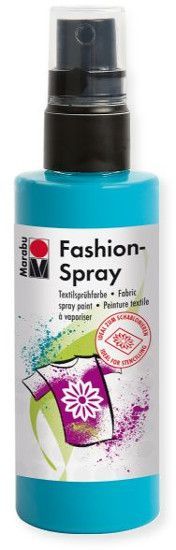 Marabu M17199050091 Fashion Spray Caribbean 100ml; Water based fabric spray paint, odorless and light fast, brilliant colors, soft to the touch; For light colored fabric with up to 20% man made fibers; After fixing washable up to 40 C; Ideal for free hand spraying, stenciling and many other techniques; EAN: 4007751659552 (MARABUM17199050091 MARABU-M17199050091 ALVINMARABU ALVIN-MARABU ALVIN-M17199050091 ALVINM17199050091) 
