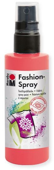 Marabu M17199050212 Fashion Spray Flamingo 100ml; Water based fabric spray paint, odorless and light fast, brilliant colors, soft to the touch; For light colored fabric with up to 20% man made fibers; After fixing washable up to 40 C; Ideal for free hand spraying, stenciling and many other techniques; EAN: 4007751659644 (MARABUM17199050212 MARABU-M17199050212 ALVINMARABU ALVIN-MARABU ALVIN-M17199050212 ALVINM17199050212) 