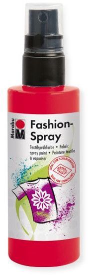 Marabu M17199050232 Fashion Spray Red 100ml; Water based fabric spray paint, odorless and light fast, brilliant colors, soft to the touch; For light colored fabric with up to 20% man made fibers; After fixing washable up to 40 C; Ideal for free hand spraying, stenciling and many other techniques; EAN: 4007751659729 (MARABUM17199050232 MARABU-M17199050232 ALVINMARABU ALVIN-MARABU ALVIN-M17199050232 ALVINM17199050232) 