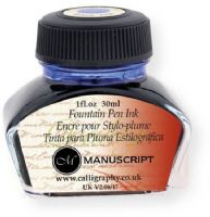 Manuscript MC0201BE Calligraphy Ink Blue, Non waterproof ink; Suitable for fountain pen and dip pens; UPC 762491020126 (MANUSCRIPT-ALVIN ALVINMANUSCRIPT ALVINMC0201BE ALVIN-MC0201BE ALVININK ALVINCALLIGRAPHYINK) 