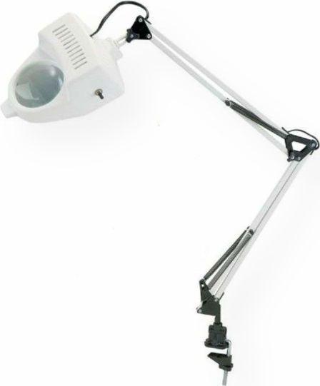 Alvin ML100-D Swing Arm Magnifier Lamp 1.75x White; Spring suspension system for adjusting to any position; Arm height adjusts to 36