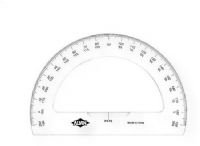 Alvin P476 Semicircular Protractor 6"; Made of heavyduty 0.09" thick clear plastic with a beveled outer edge for accurate drawing; Features a center cutout finger lift and accurate die stamped graduations in ½° increments; UPC: 088354108856 (ALVINP476 ALVIN-P476 P476SEMICIRCULARPROTRACTOR P476-SEMICIRCULARPROTRACTOR ALVINSEMICIRCULARPROTRACTOR ALVIN-SEMICIRCULARPROTRACTOR) 