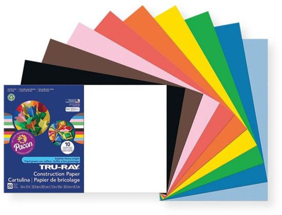 Pacon PAC103063 Construction Paper Assorted Colors 12