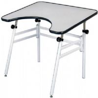 Alvin REFLEX Table for Close Up Work and Wheelchair Applications, White Top Color; The front of this table is designed with a 10.5" D x 25" W half circle radius cut out for easy accessibility; The 30" x 40" tabletop has 7.5" of table surface on each side of the cut out; UPC 88354220121 (REFLEX ALVINREFLEX ALVIN-REFLEX ALVIN-REFLEX-WHITE) 