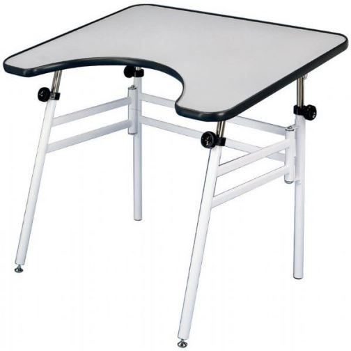 Alvin REFLEX Table for Close Up Work and Wheelchair Applications, White Top Color; The front of this table is designed with a 10.5